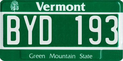 VT license plate BYD193