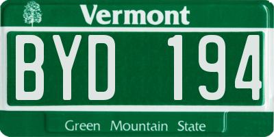 VT license plate BYD194