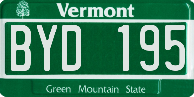 VT license plate BYD195