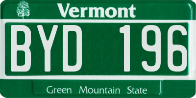 VT license plate BYD196