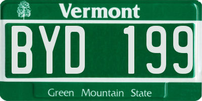 VT license plate BYD199