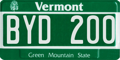 VT license plate BYD200