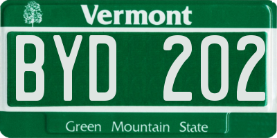 VT license plate BYD202