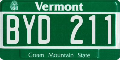VT license plate BYD211