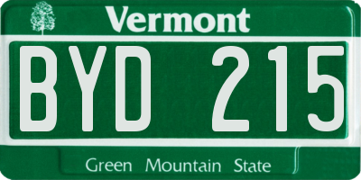 VT license plate BYD215