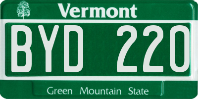 VT license plate BYD220