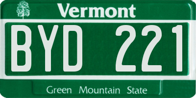 VT license plate BYD221
