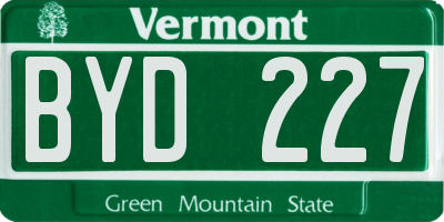 VT license plate BYD227