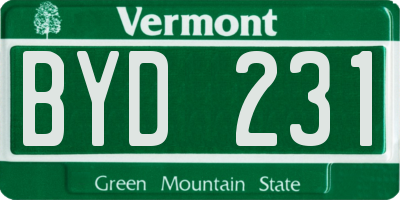 VT license plate BYD231