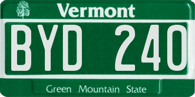 VT license plate BYD240