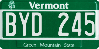 VT license plate BYD245