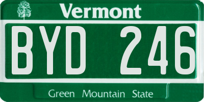 VT license plate BYD246