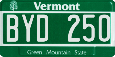 VT license plate BYD250