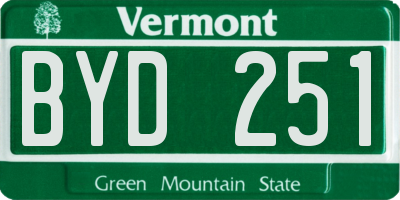 VT license plate BYD251