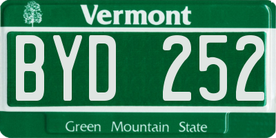 VT license plate BYD252