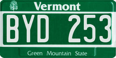 VT license plate BYD253