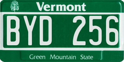 VT license plate BYD256