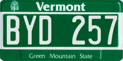 VT license plate BYD257