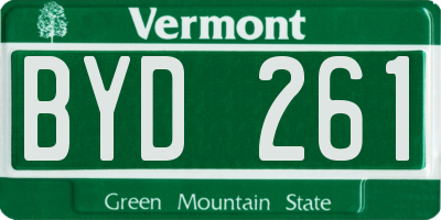 VT license plate BYD261
