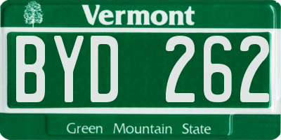 VT license plate BYD262