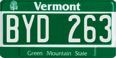 VT license plate BYD263