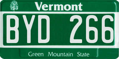 VT license plate BYD266