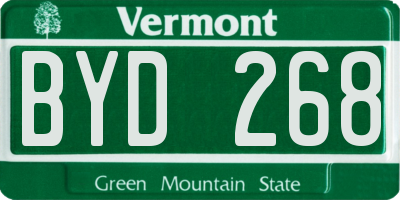 VT license plate BYD268