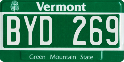 VT license plate BYD269