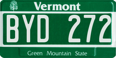 VT license plate BYD272