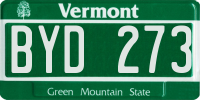 VT license plate BYD273