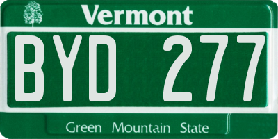 VT license plate BYD277