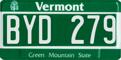 VT license plate BYD279