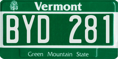 VT license plate BYD281