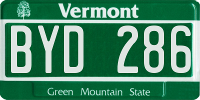 VT license plate BYD286