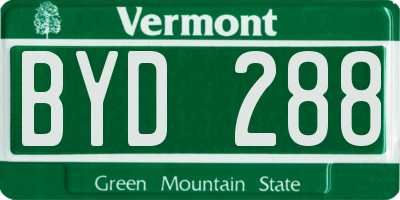 VT license plate BYD288