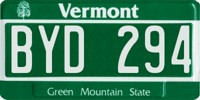 VT license plate BYD294
