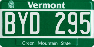 VT license plate BYD295