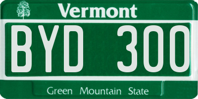 VT license plate BYD300