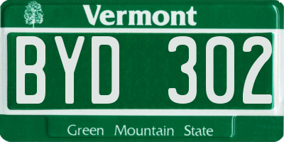 VT license plate BYD302
