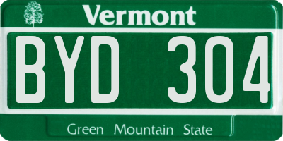 VT license plate BYD304