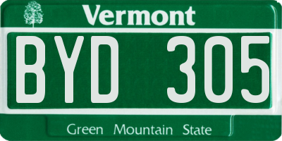 VT license plate BYD305