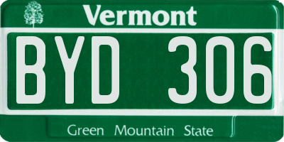 VT license plate BYD306