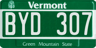 VT license plate BYD307