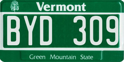 VT license plate BYD309