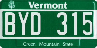 VT license plate BYD315