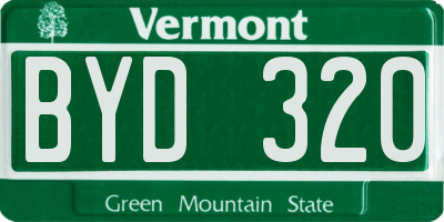 VT license plate BYD320
