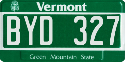 VT license plate BYD327