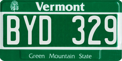 VT license plate BYD329