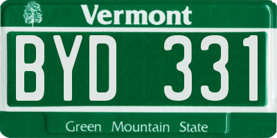 VT license plate BYD331