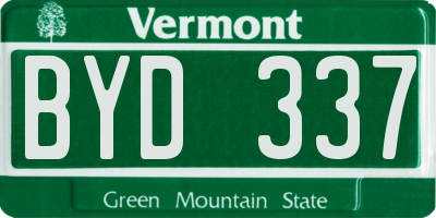 VT license plate BYD337